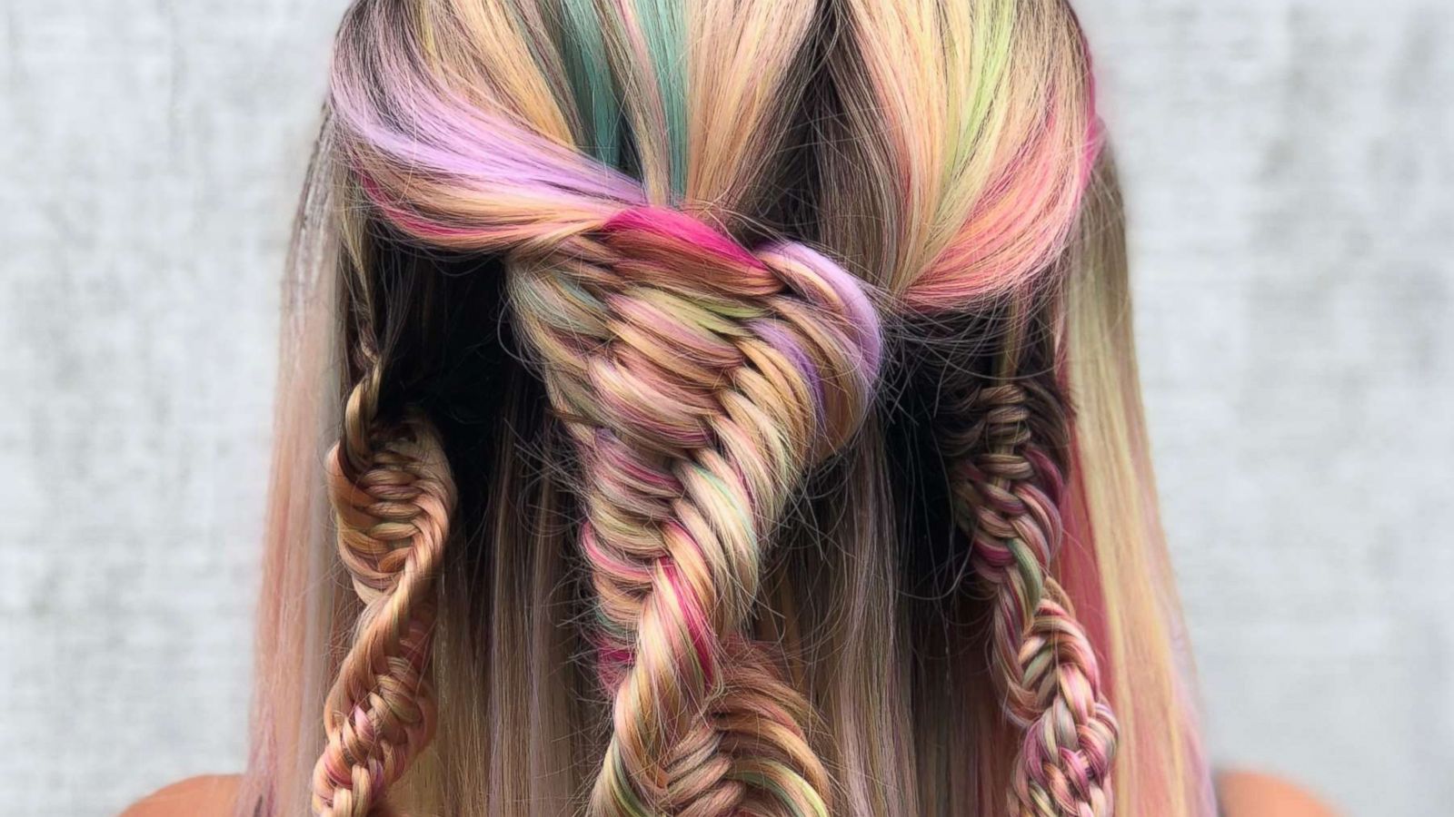 PHOTO: This rainbow DNA braid, designed by Alexandra Wilson of Warwick, Rhode Island, resembles a twisting DNA molecule.