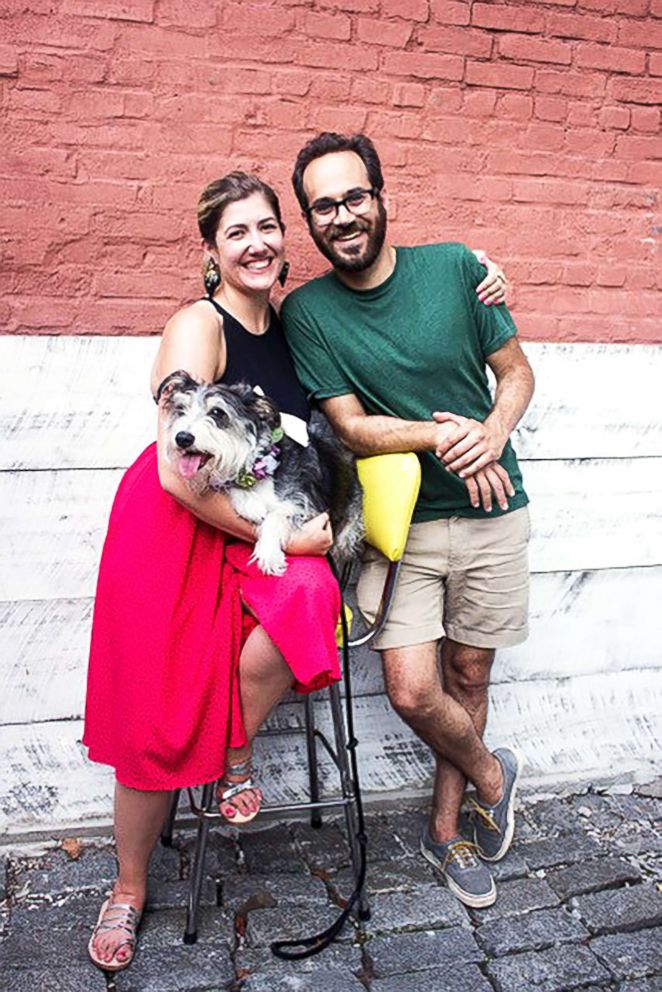 PHOTO: DogSpot founders Chelsea Brownridge and Todd Schechter pose with Winston, the inspiration for DogSpot.