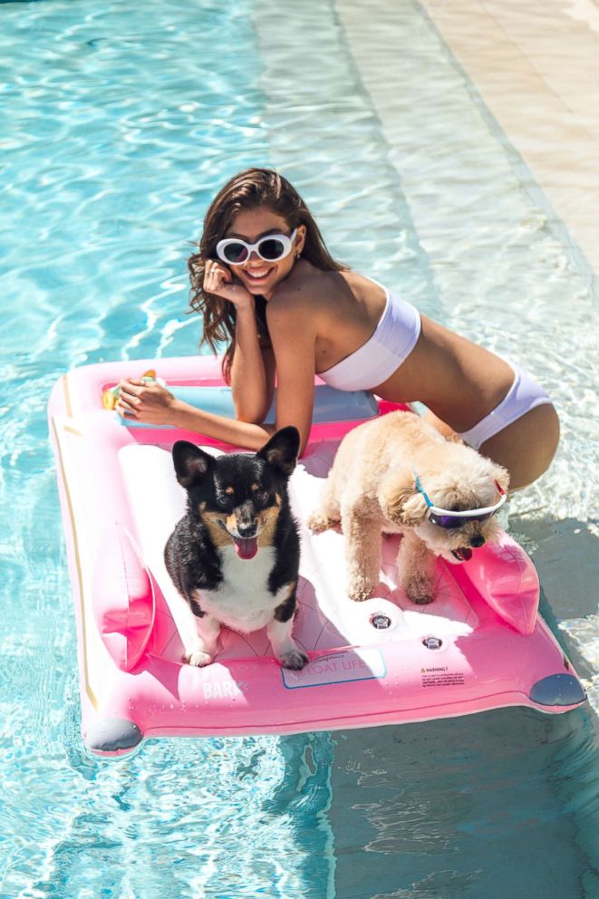 PHOTO: Bark Shop sells two styles of inflatable rafts for dogs so that they can enjoy lounging in the pool this summer too! 