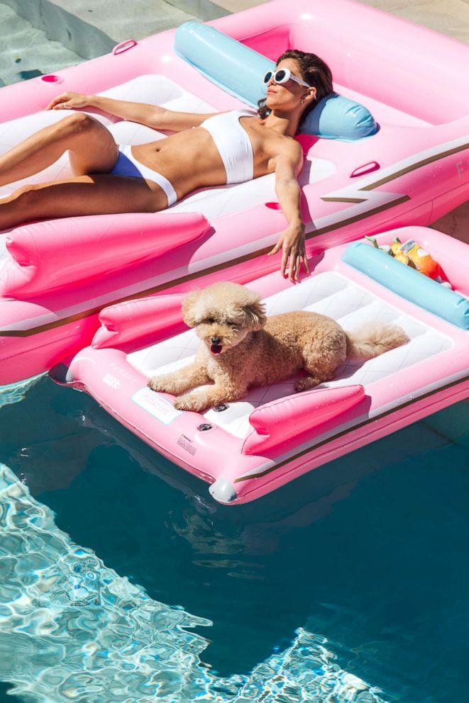PHOTO: Bark Shop sells two styles of inflatable rafts for dogs so that they can enjoy lounging in the pool this summer too! 