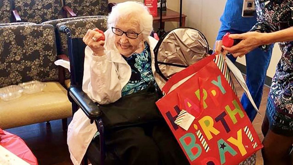 PHOTO: Dorothy Lowman, who will turn 99 on Jan. 27, was feted with a surprise birthday party Thursday by the Medical City Dallas doctors who operated on her.