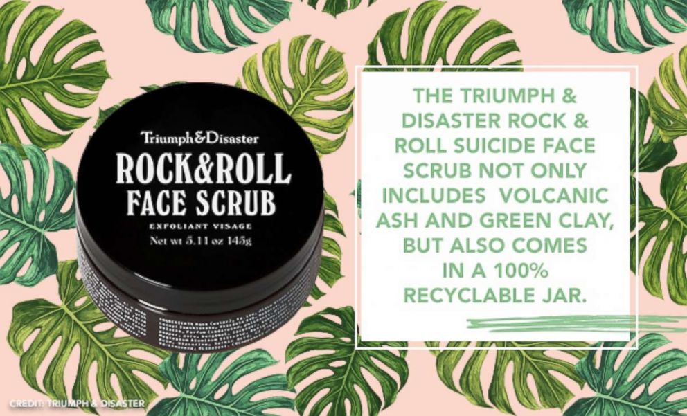 PHOTO: The Triumph & Disaster Rock & Roll Suicide Face Scrub not only includes Volcanic Ash and Green Clay, but also comes in a 100% recyclable jar.