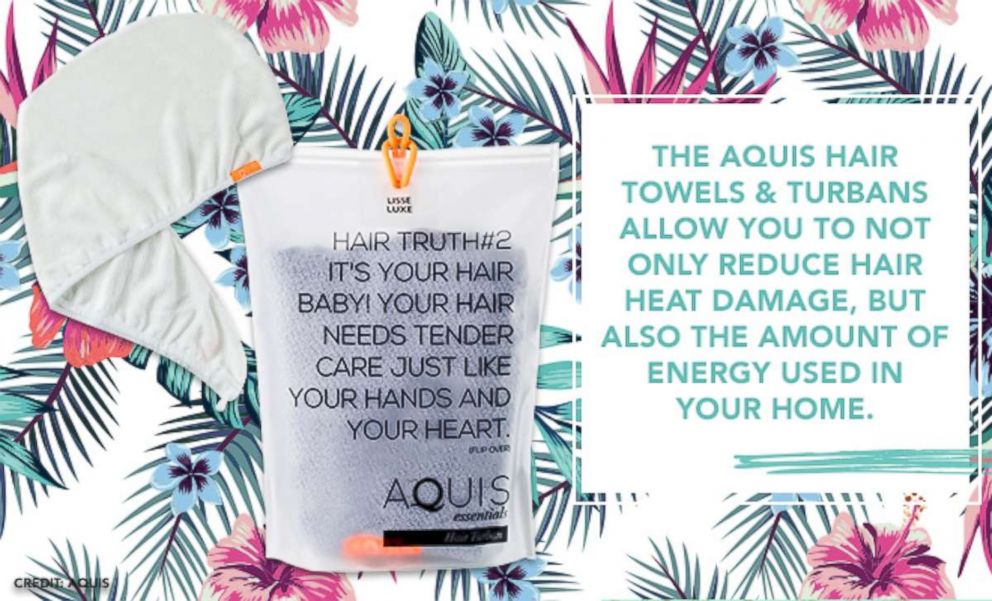 PHOTO: The Aquis Hair Towels & Turbans allow you to not only reduce hair heat damage, but also the amount of energy used in your home.