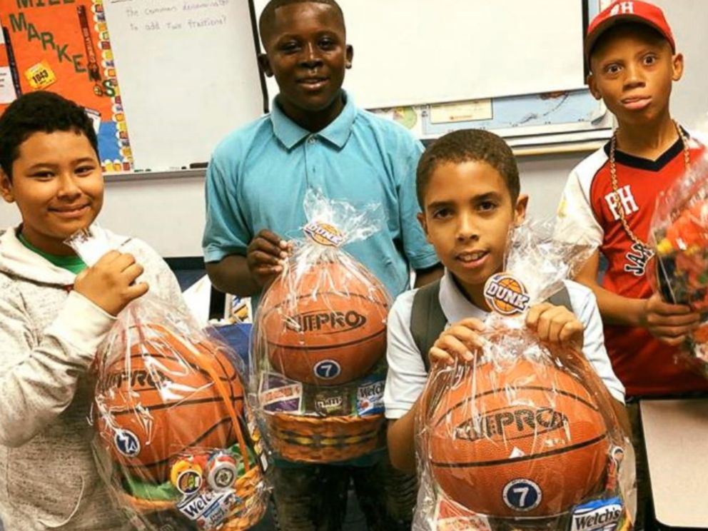 PHOTO: The students were surprised on Thursday when they arrived at school. Teacher Brent Walker said any remaining money raised would be used for incentives and parties for the rest of the year.
