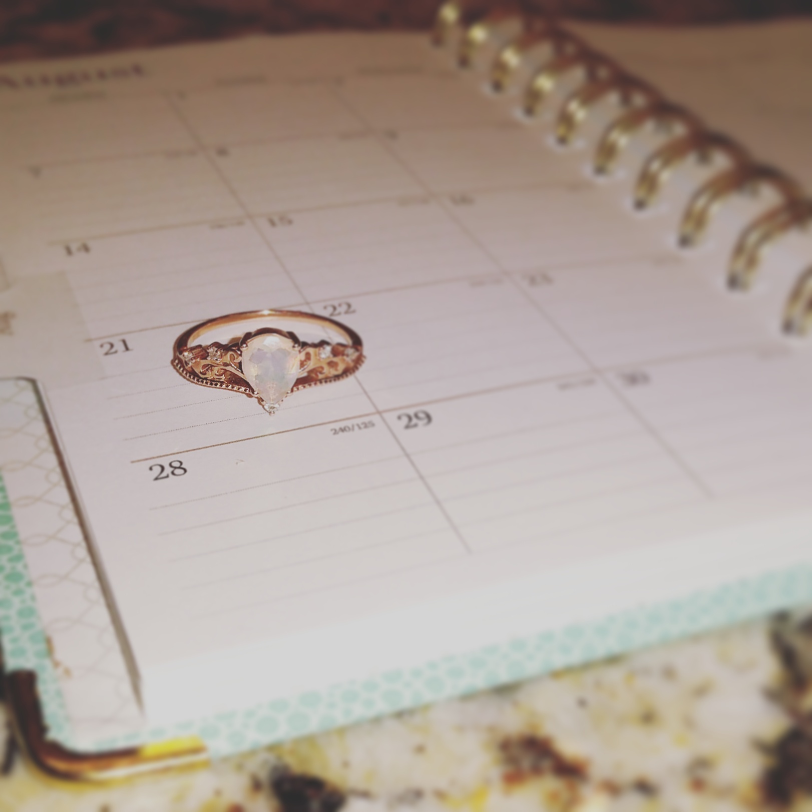 PHOTO: Samantha Adams' unique engagement ring. 