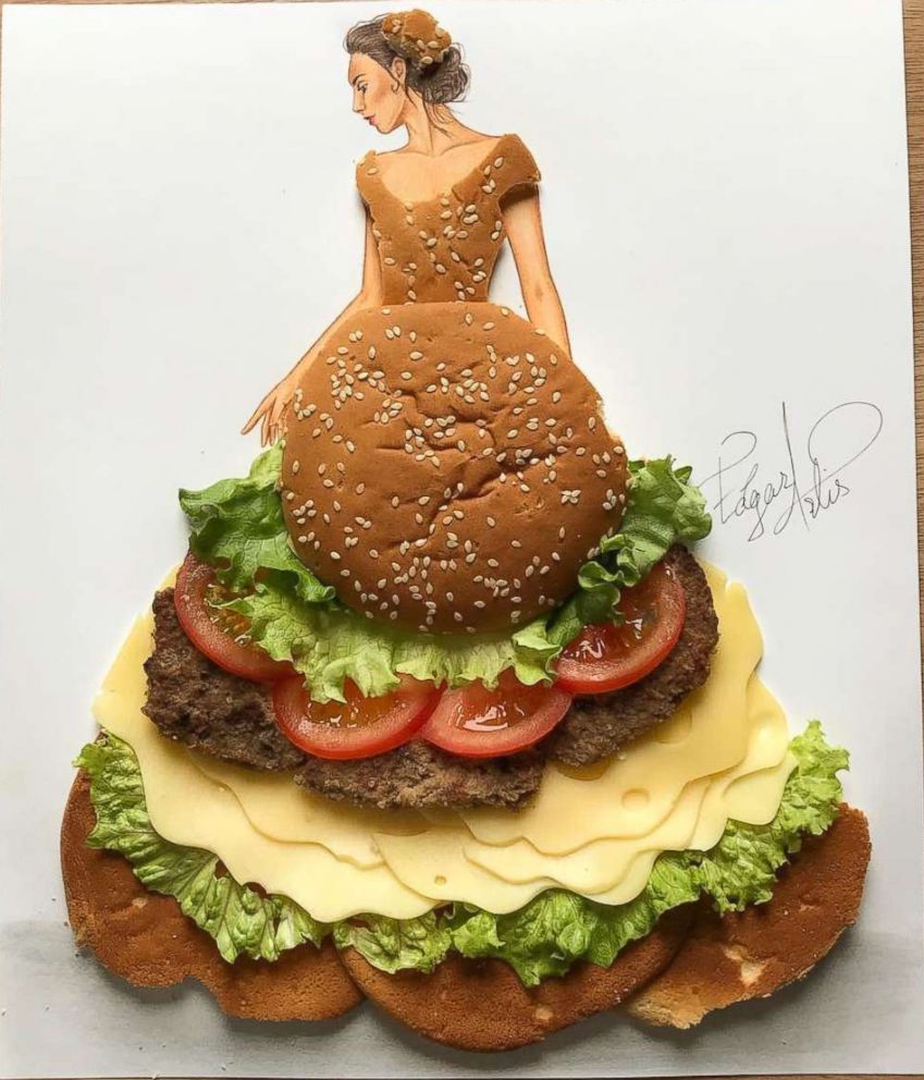 PHOTO: This artist uses household objects and food to make sketches.