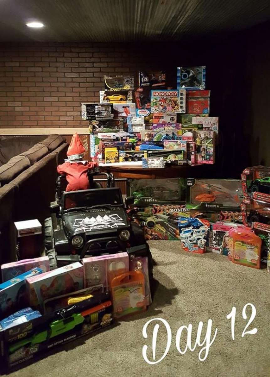 PHOTO: The toys purchased so far this year in Forest and Megan Schott's 2017 "Elf on the Shelf" fundraiser.