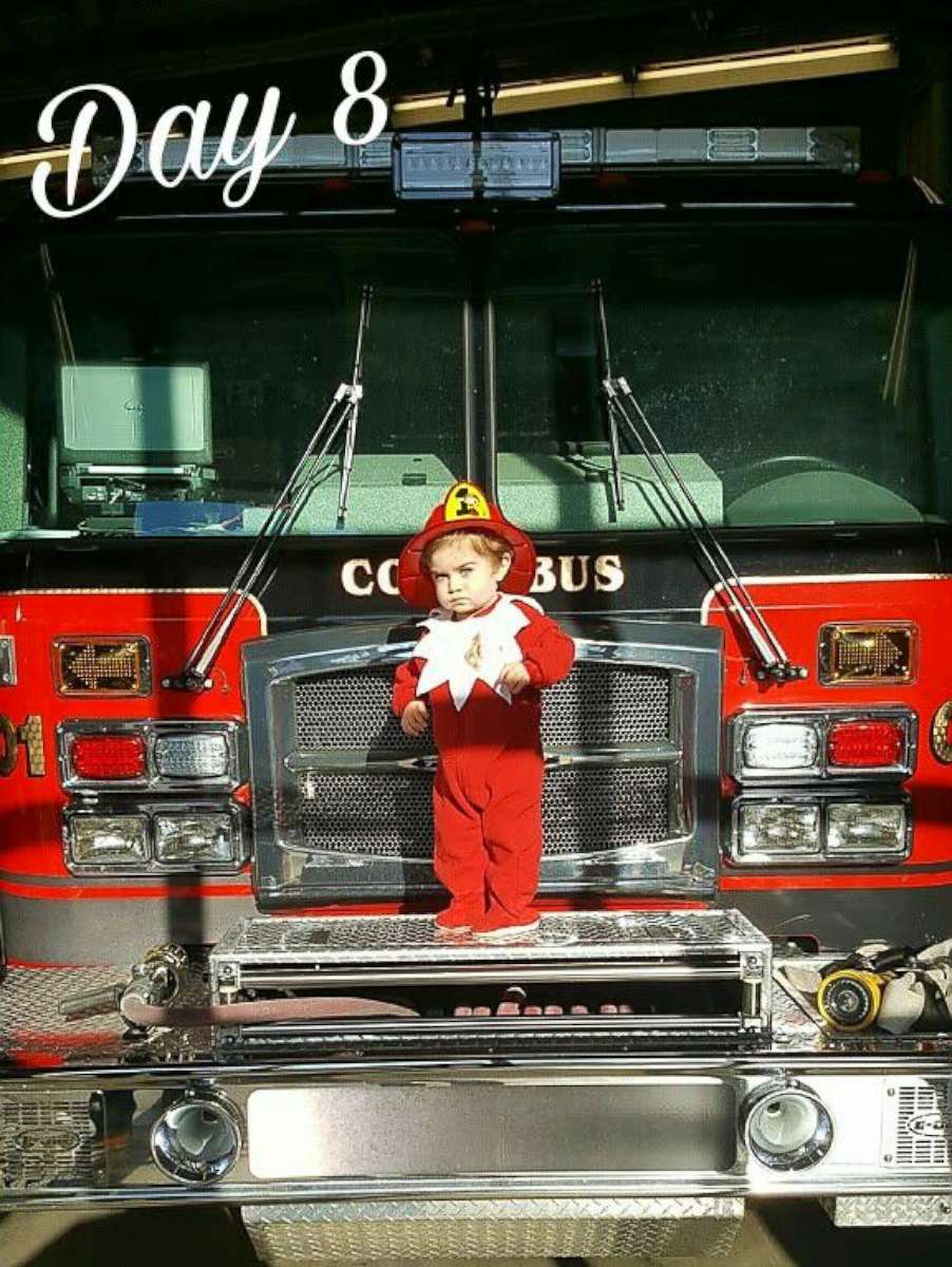 PHOTO: "Elf on the Shelf" Forest Schott, 18 months, is using his photos to raise money to buy toys for kids in needs for the holiday season.