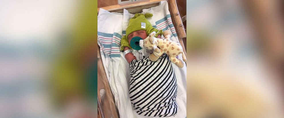 PHOTO: Jett Jacobs was born nearly a month early weighing 6 pounds, 2 ounces, hours after his mother, Dr. Emily Jacobs, 28, had delivered another patient's baby at University of Iowa Hospitals and Clinics in Iowa City, Iowa. 