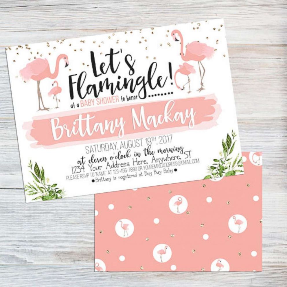 PHOTO: This flamingo baby shower invite is listed on Etsy.com.