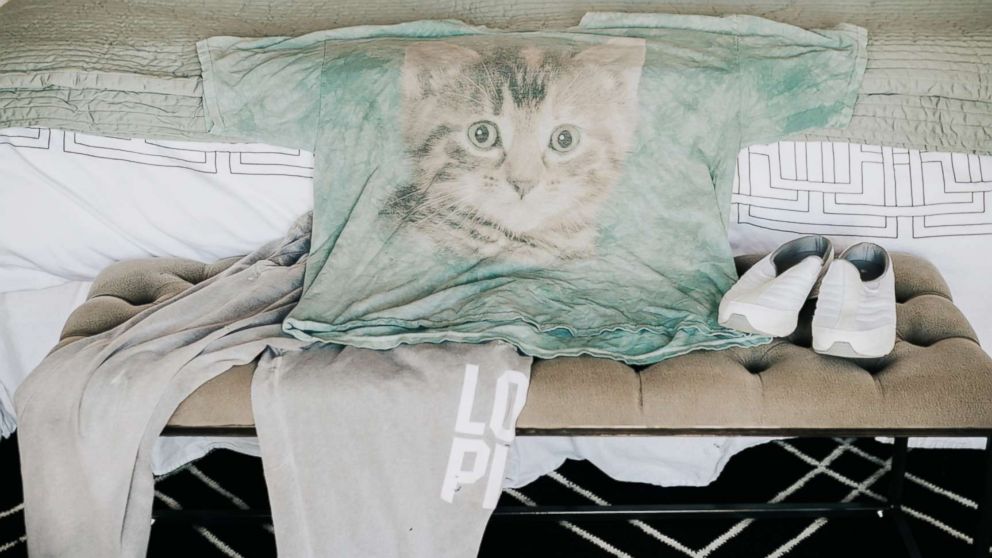 PHOTO: Erin Goldberg loves her old cat t-shirt and baggy sweatpants that she's had for years.