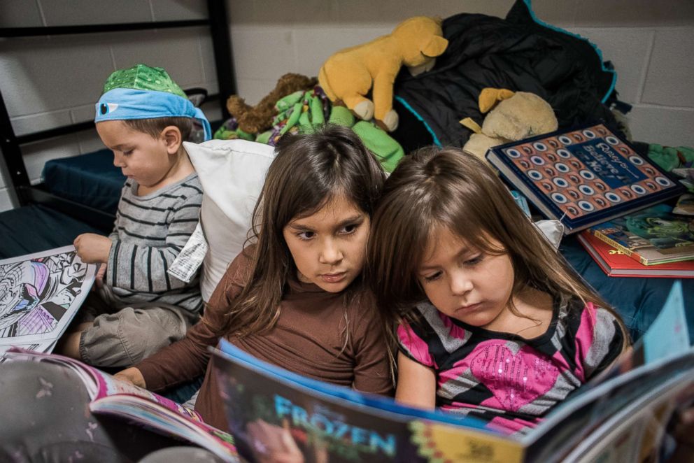 PHOTO: A family living in a Fort Worth, Texas shelter is pictured in a new photo series called “Sheltered” by photographer Sara Easter. 
