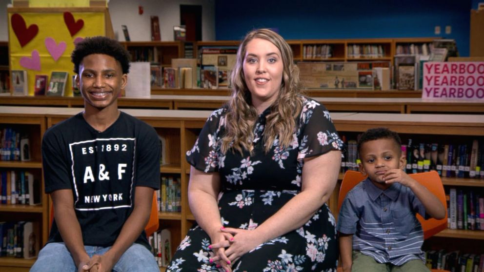 PHOTO: Chelsea Haley appears live on "Good Morning America" with her sons, Jerome Robinson and Jace Robinson.