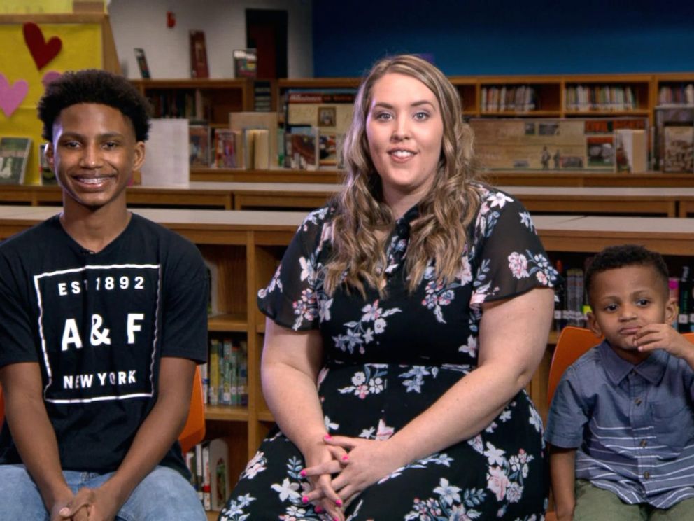PHOTO: Chelsea Haley appears live on Good Morning America with her sons, Jerome Robinson and Jace Robinson.
