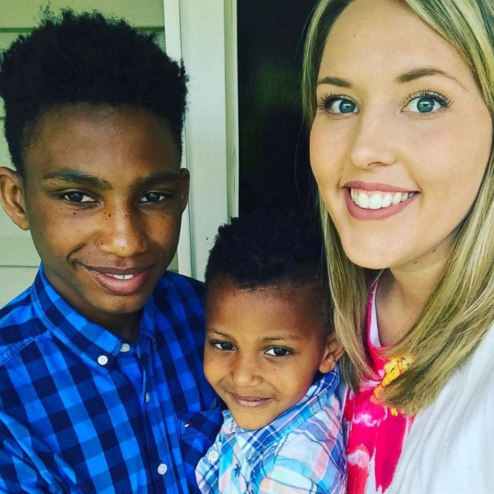 PHOTO: Chelsea Haley poses with her sons, Jerome Robinson, left, and Jace Robinson.