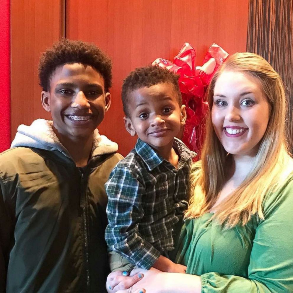 PHOTO: Teacher Chelsea Haley adopted Jerome Robinson, left, and his brother, Jace Robinson, after having Jerome as a student.