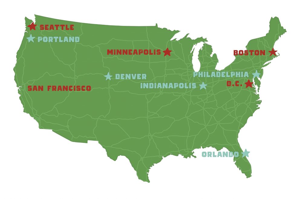 MAP: A new study found that the five most difficult cities to own a food truck are Boston; Washington; San Francisco; Minneapolis and Seattle and the five friendliest cities are Portland, Oregon, Denver, Orlando, Philadelphia and Indianapolis.