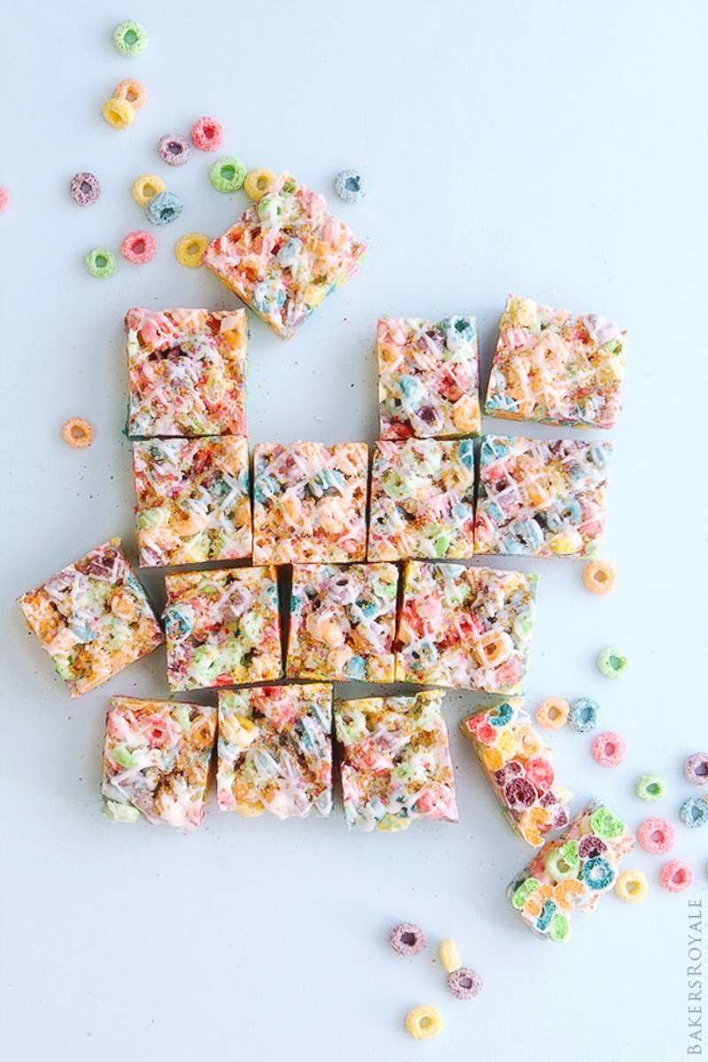 PHOTO: Naomi Robinson, author of "Bakers Royale," riffs on the classic rice krispie treat made with Fruit Loops and topped with colored sugar.