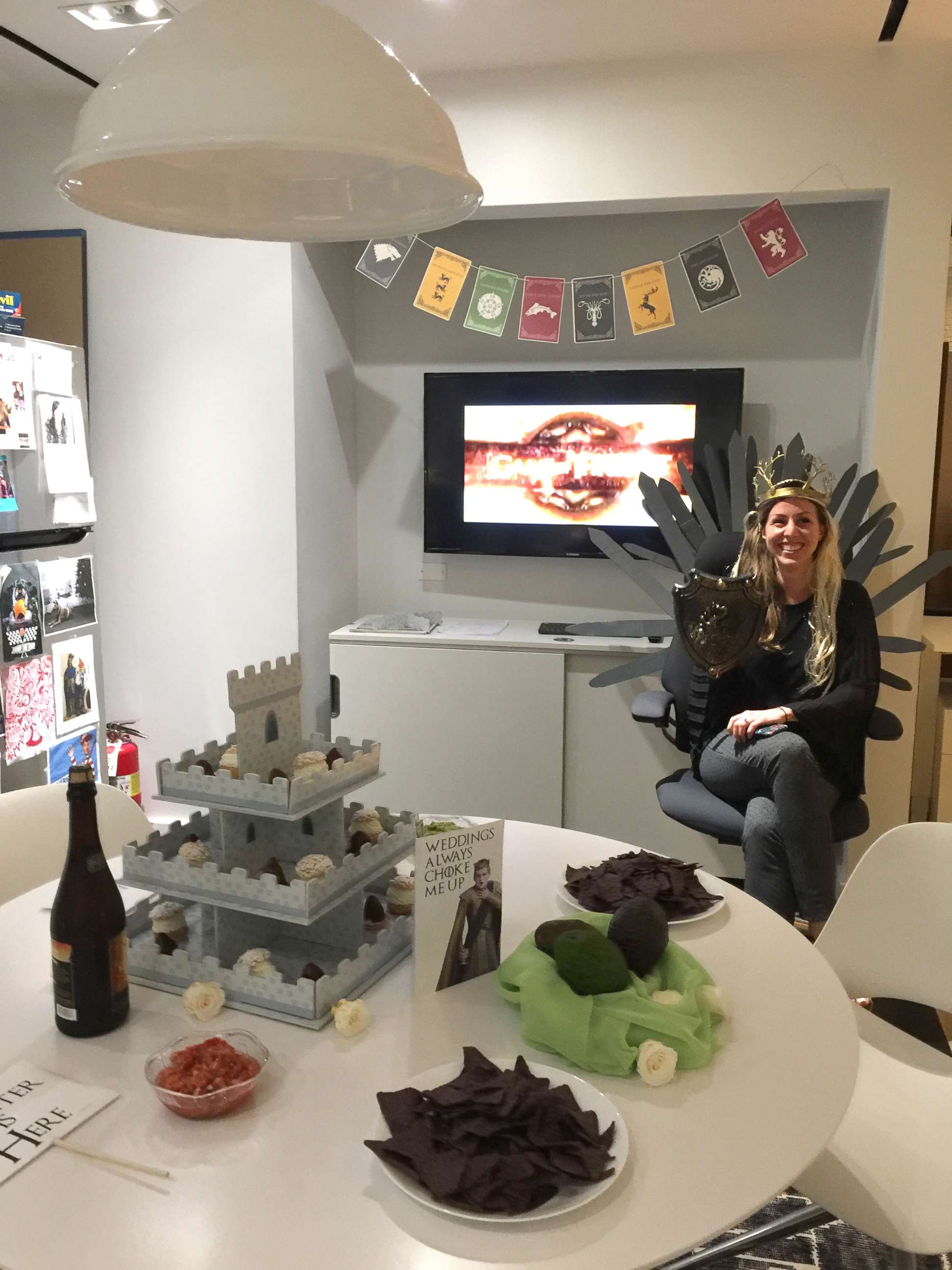 PHOTO: Bride-to-be Caitlin Revuelta was surprised by her colleagues at Humanscale with an elaborate "Game of Thrones"-themed shower on Sept. 27 in New York City.