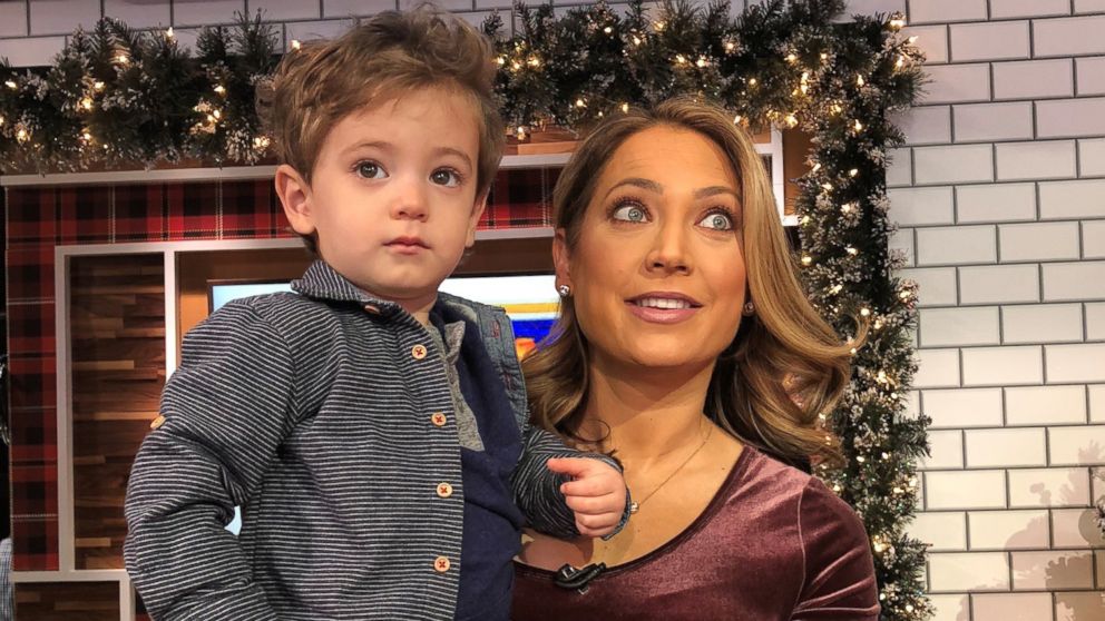 PHOTO: ABC News chief meteorologist Ginger Zee poses with her son, Adrian, on the set of "Good Morning America."