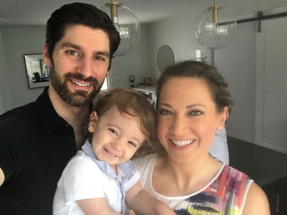PHOTO: ABC News chief meteorologist Ginger Zee poses with her husband, Ben Aaron, and their son, Adrian.
