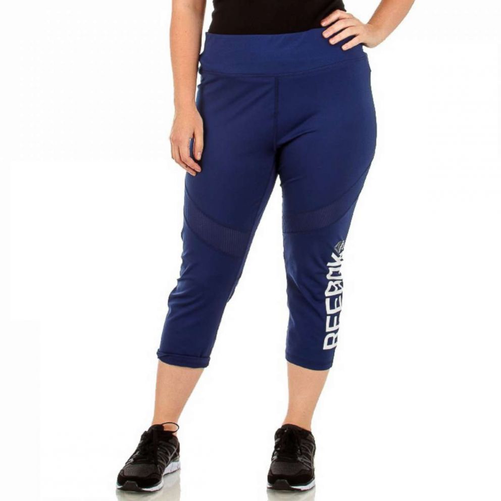 PHOTO: Burlington's Plus Size Active Logo Capri Leggings with Mesh Inset