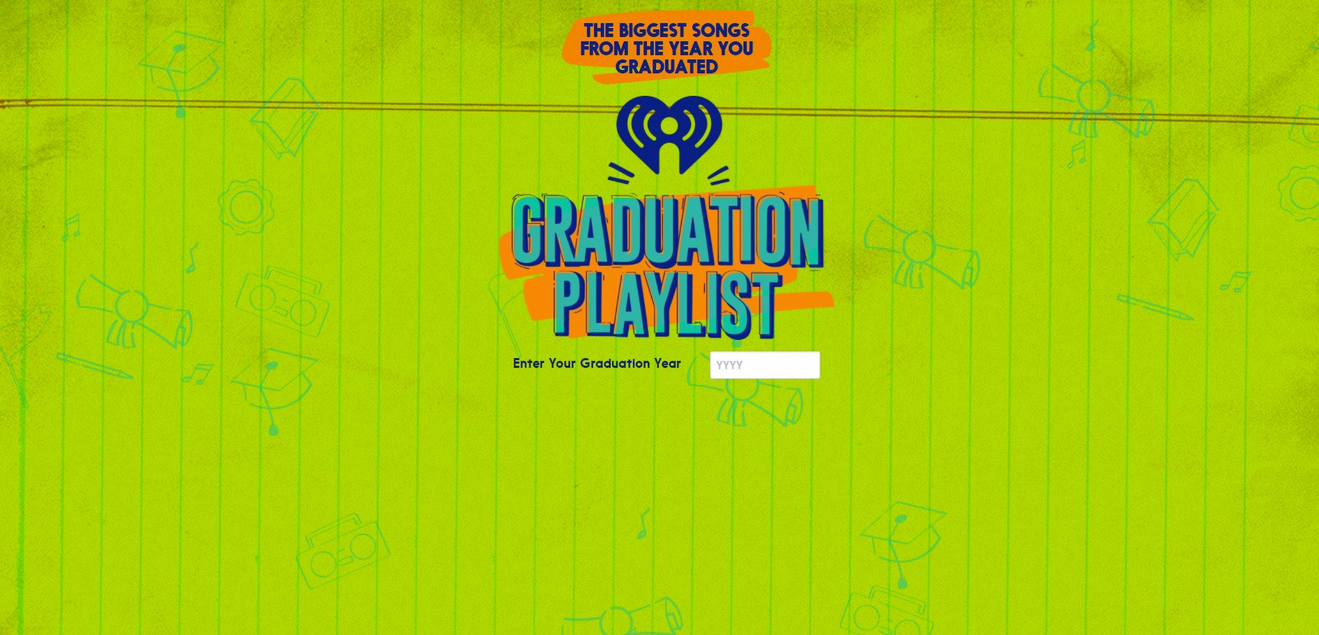 PHOTO: iHeartRadio just launched GraduationPlaylist.com, a microsite where users can access a "Class Of" playlist for every graduation class from 1950 through 2018.