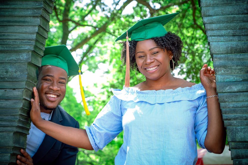 PHOTO: Joshua Okpara and Charmecia Goree became engaged at University of North Texas' May 11, 2018 graduation.  