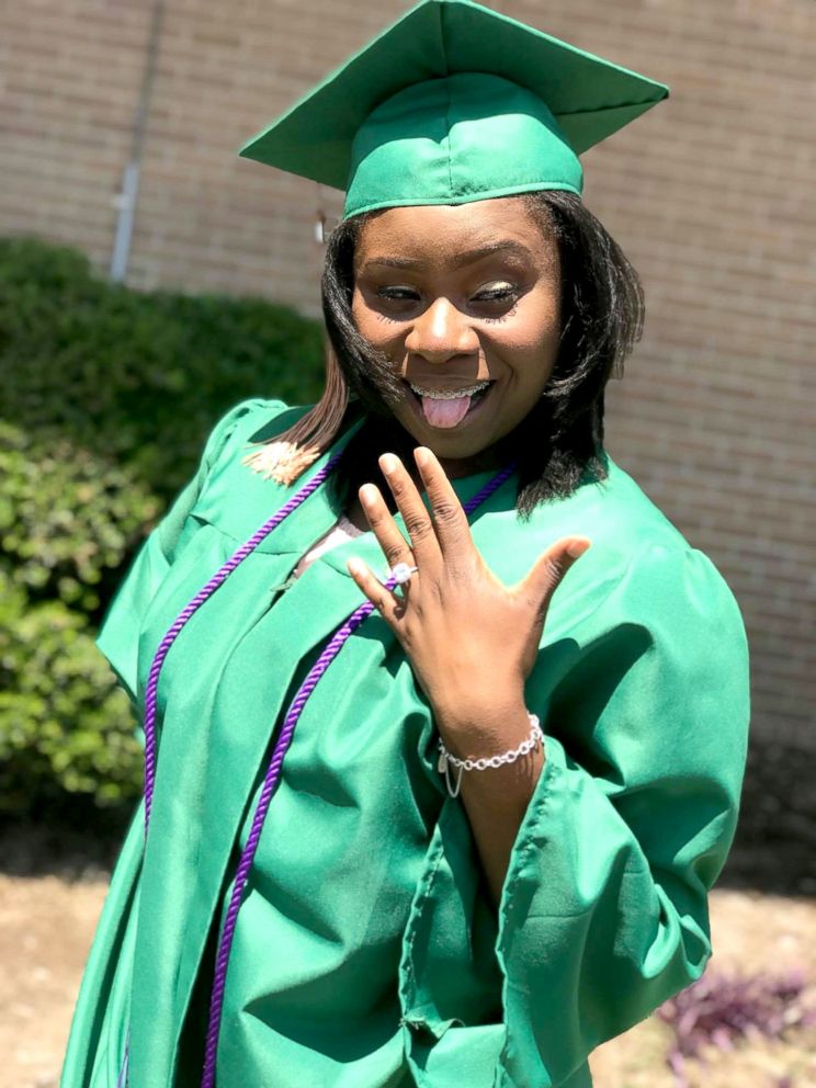 PHOTO: University of North Texas graduate Charmecia Goree shows off her engagement ring. 