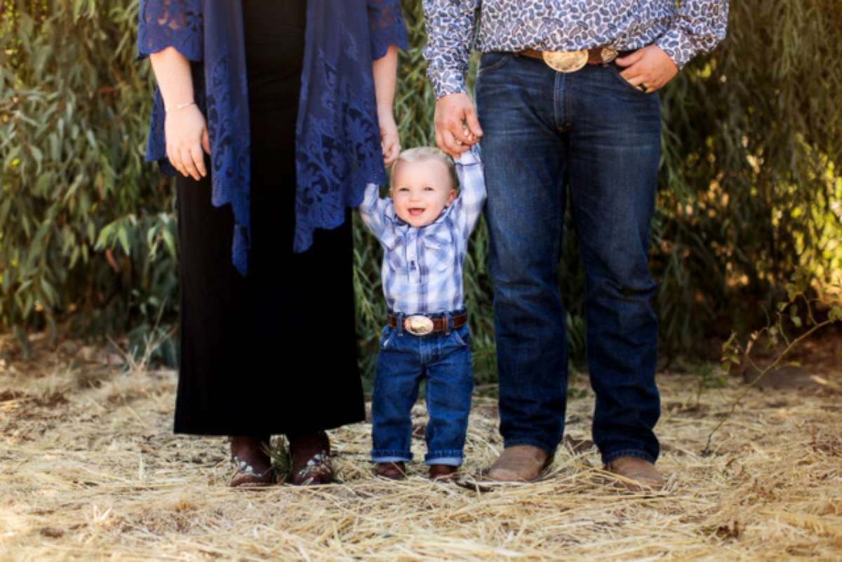 PHOTO: Gus Wyatt Coleman, 1, was carried by his grandmother, Megan Barker, 49, of Chico, California, since his mother, Maddie Coleman, was unable to after she had been diagnosed with a reproductive disorder. 