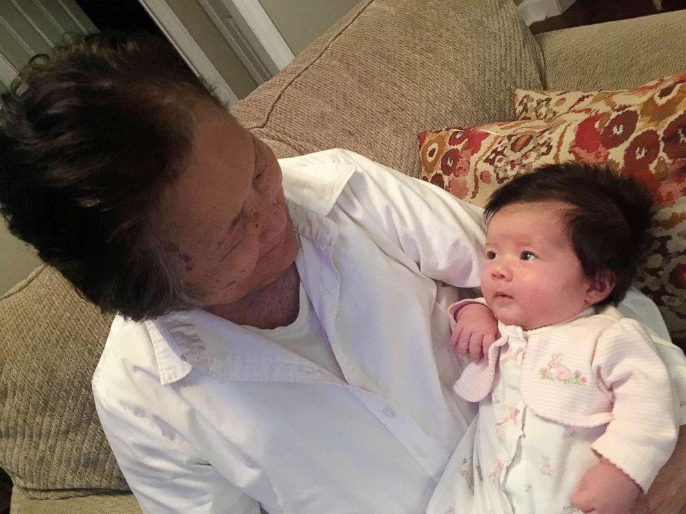 PHOTO: Setsuko Harmon, who was diagnosed with Alzheimer's eight years ago, spends time with her granddaughter, Sadie Mae Stone, born Oct. 11, 2017.