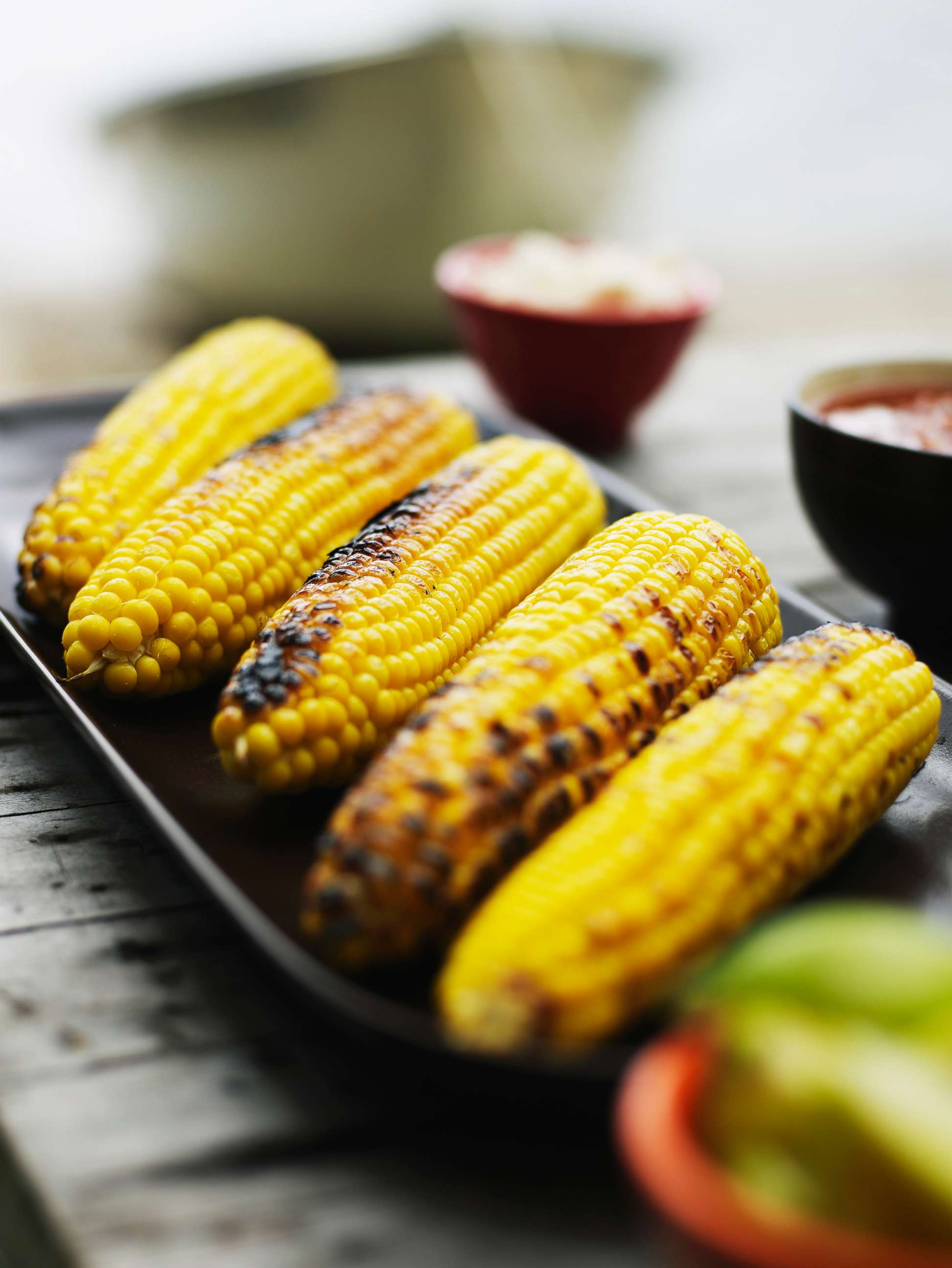 PHOTO: Grilled corn on the cob sits on a platter in an undated handout photo.
