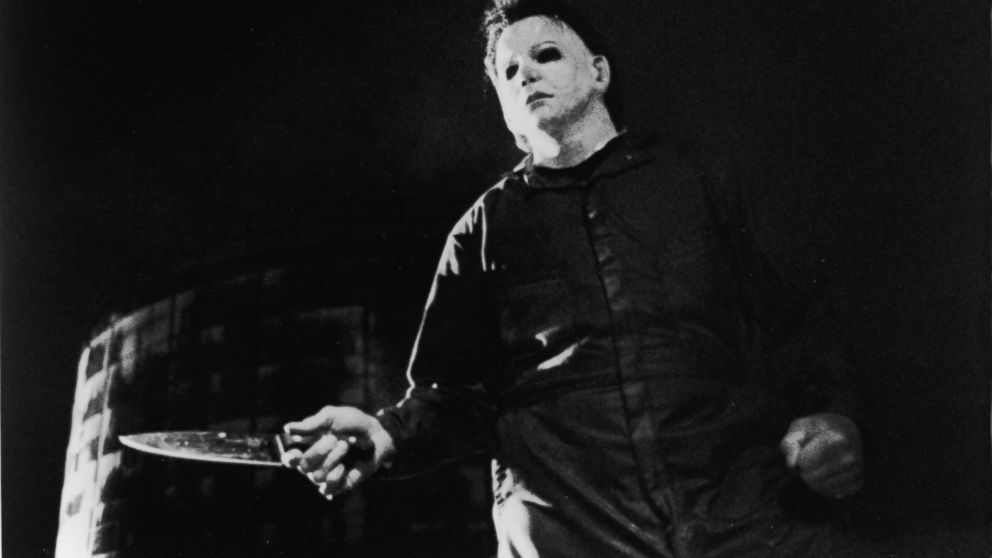 PHOTO: Tony Moran, as masked killer Michael Myers, wields a knife in a still from the horror film, 'Halloween,' directed by John Carpenter, 1978.
