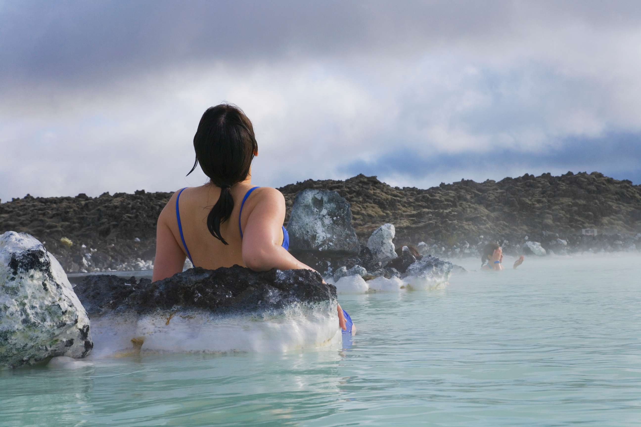 PHOTO: A woman relaxes at the Blue Lagoon in Iceland in an undated stock photo.