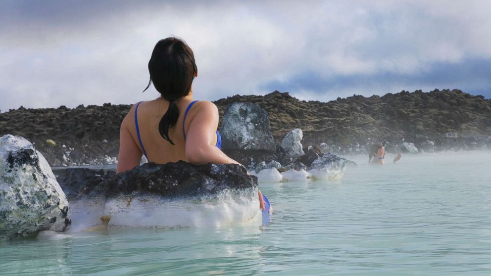 PHOTO: A woman relaxes at the Blue Lagoon in Iceland in an undated stock photo.