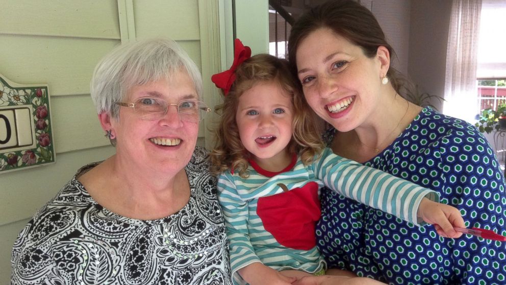 Three generations of a family are pictured celebrating Mother's Day in May, 2014.