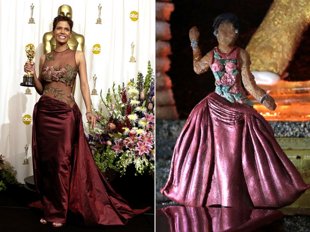 PHOTO: Halle Berry's 2002  Oscars dress recreated in cookie form.