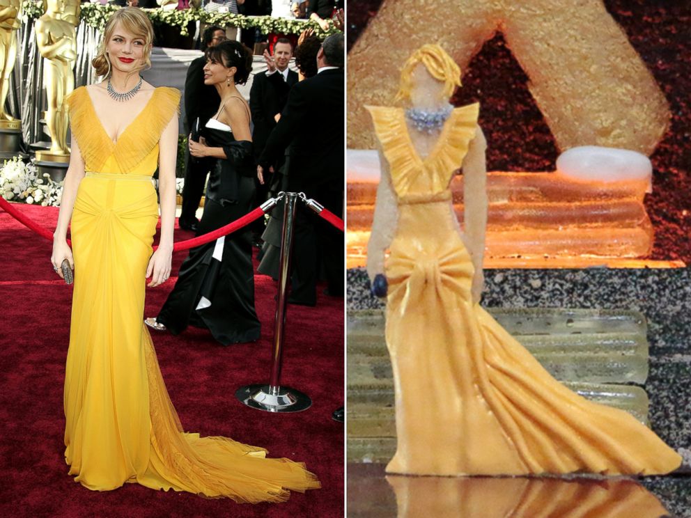 PHOTO: Michelle Williams' 2006  Oscars dress recreated in cookie form.