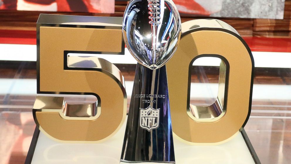 The Super Bowl trophy is seen on display the day before kickoff to the 2015 season on Sept. 9, 2015 in Culver City, Calif.