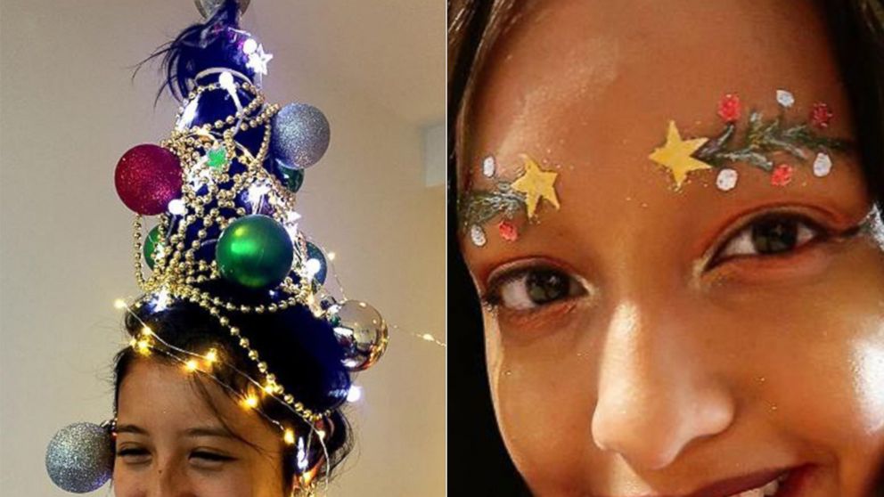 VIDEO: Christmas tree hair and eyebrows are lighting up social media