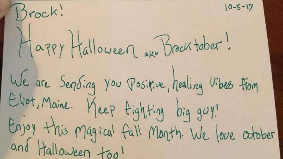PHOTO: Brock Chadwick, 7,  has received Halloween cards from all over the world including France, the United Kingdom and Scotland.