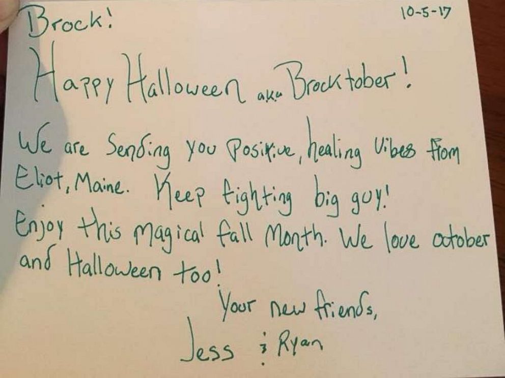 PHOTO: Brock Chadwick, 7, has received Halloween cards from all over the world including France, the United Kingdom and Scotland.
