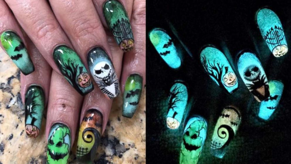 This Woman Doesn T Mess Around With Her Halloween Nail Art Abc News