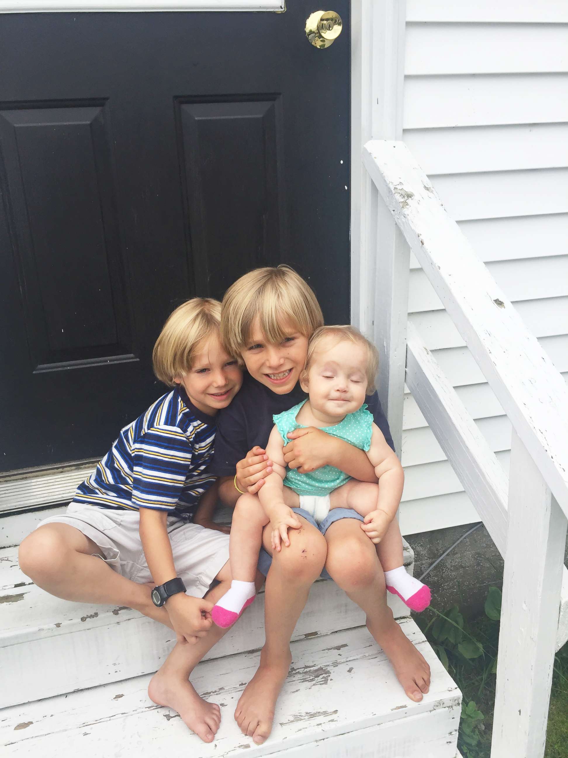 PHOTO: Siblings Harrison Holt, 8 , Patrick Holt, 5 and Marie Holt, 11 months of Dummer, N.H., in a recent photo.