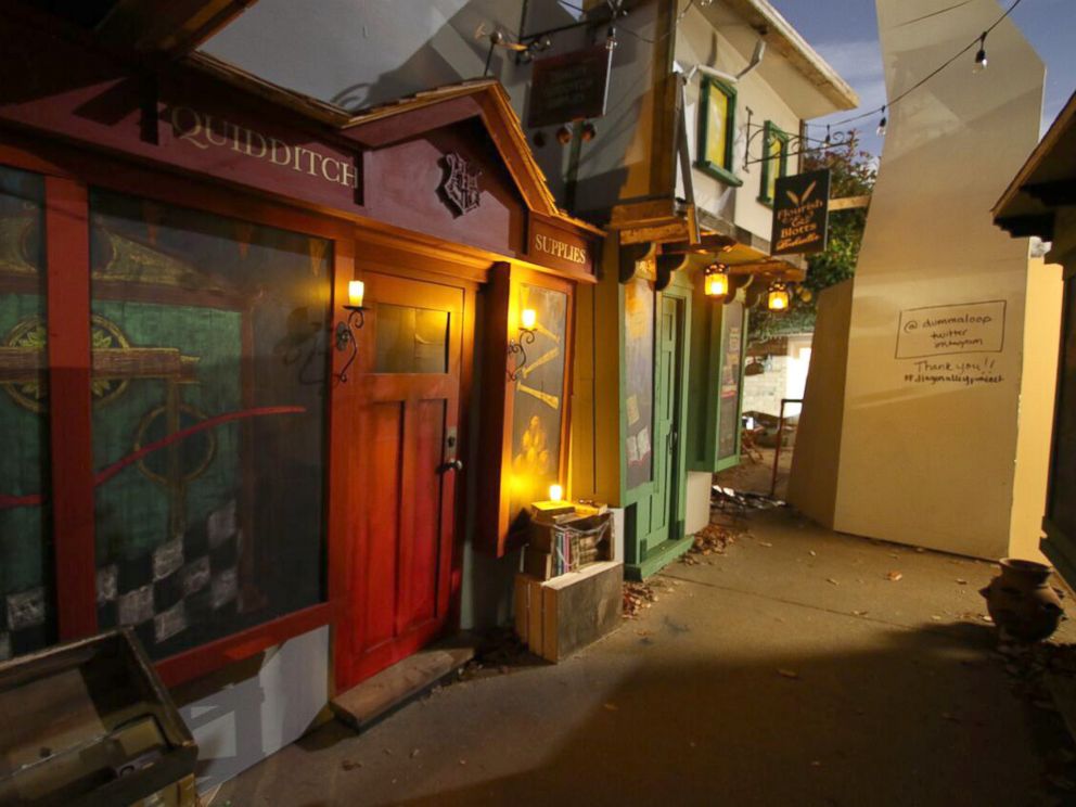 PHOTO: Jon Chambers of Seattle teamed up with his neighbors to build a replica of Harry Potters Diagon Alley in his driveway.
