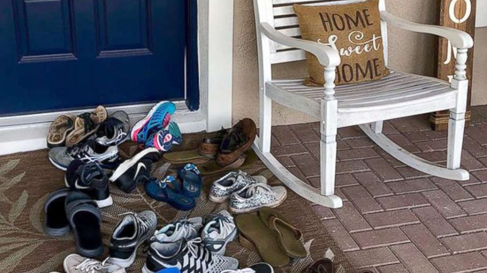 PHOTO: Heather Duckworth shared a photo of her front porch showing her kids' shoes onto her Facebook page, Love, Faith & Chaos, where it received over 64,000 likes.