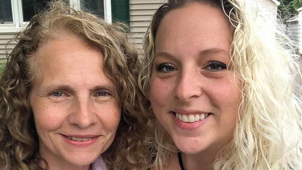 PHOTO: Hillary Harris, 31, poses with her long-lost sister, Dawn Johnson, 50, after they learned they lived next door to one another in Wisconsin.