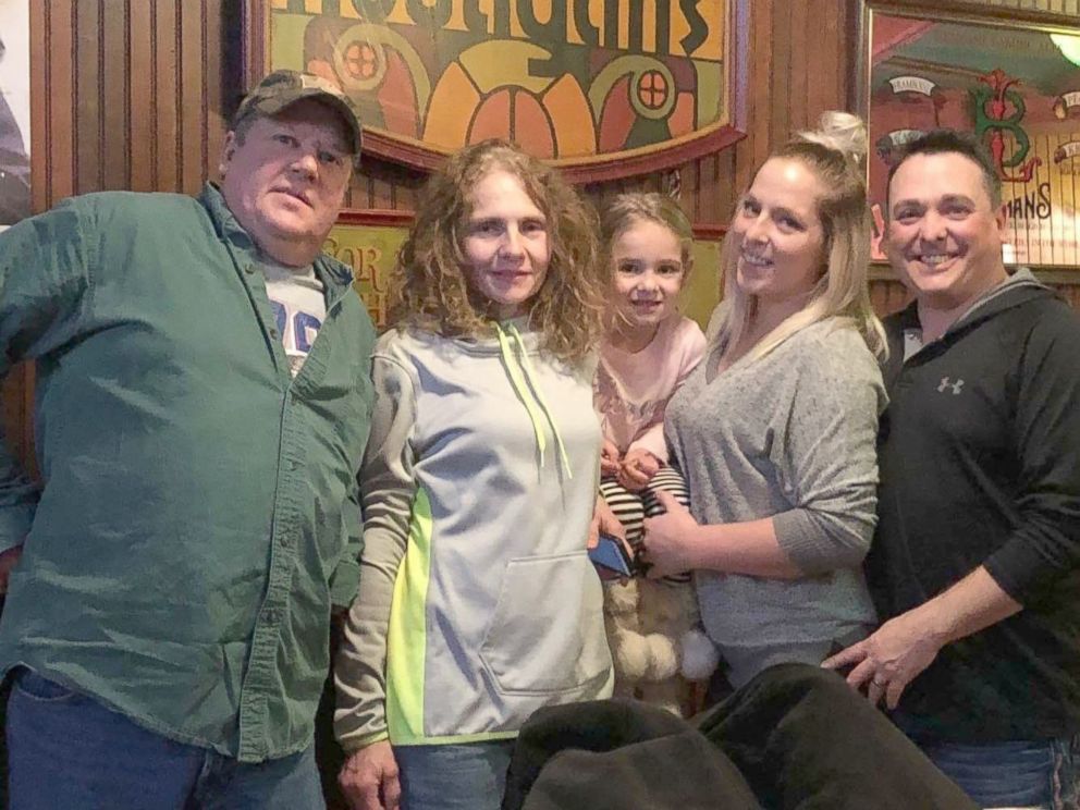 PHOTO: Kurt Casperson (left) stands with his partner, Dawn Johnson, Johnson's niece, Stella Harris, 5, Hillary Harris and Harris' husband (right), Lance Harris. 