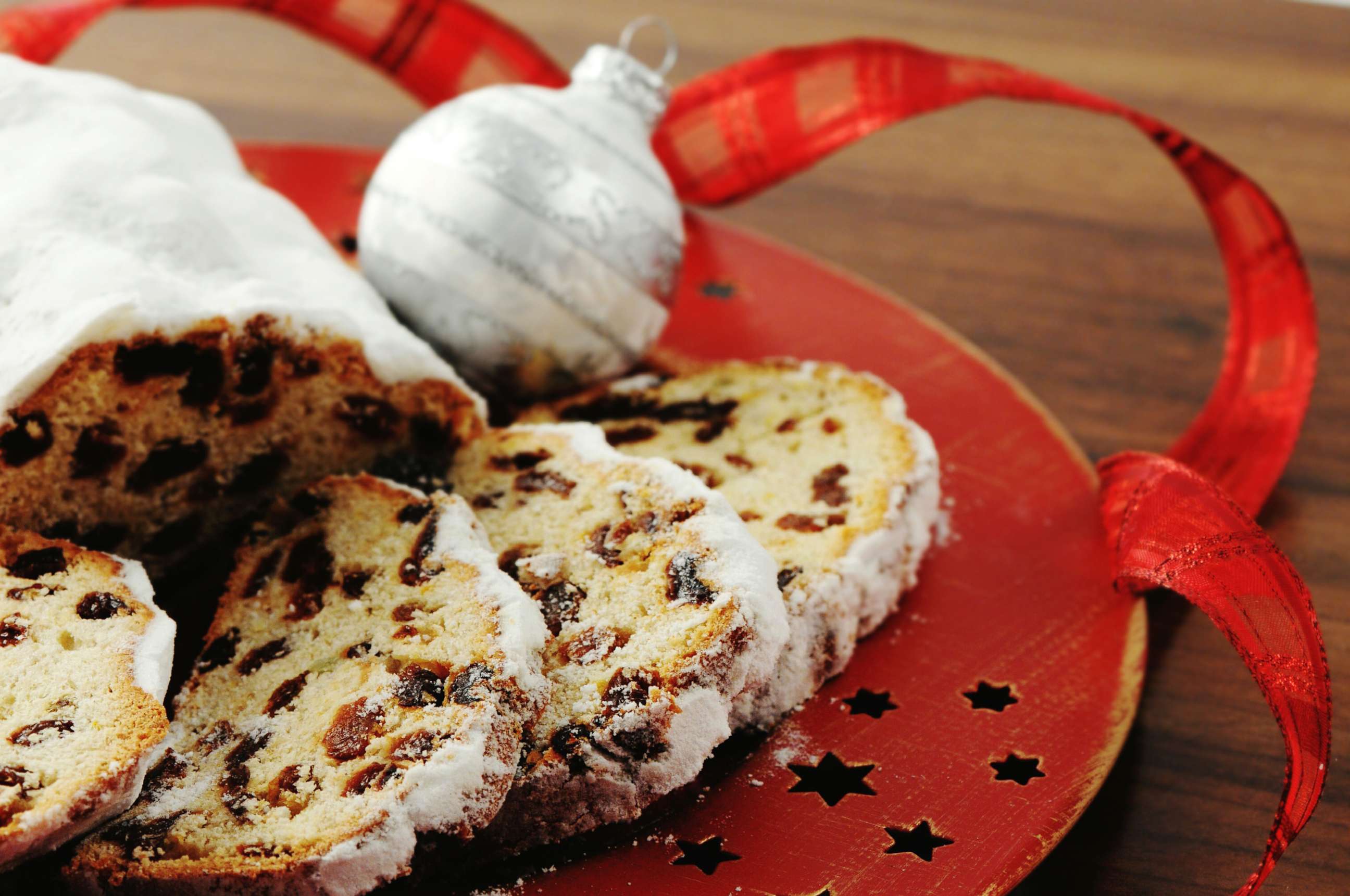 PHOTO: Christmas stollen dessert on a plate in this undated stock photo.