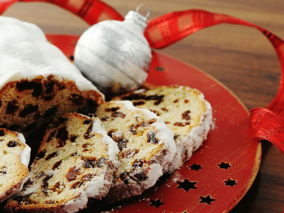 PHOTO: Christmas stollen dessert on a plate in this undated stock photo.